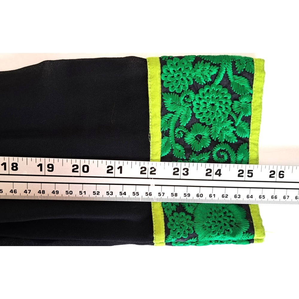 Kurta Top Women's 40" W 25"L Made in India Green Black Gold Traditional - Picture 8 of 8